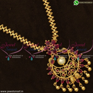 Half Gajri Gold Design Long Chain Chandbali Pendant Wholesale Prices Online PS19062