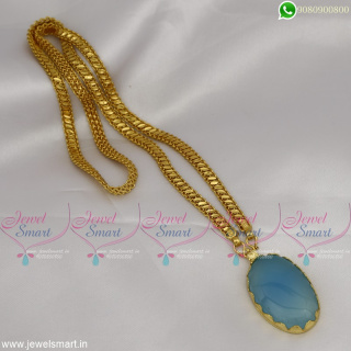 Gemstones Pendant Frame 24 Inches Gold Plated Chain Latest Designs Shop Online CS22766