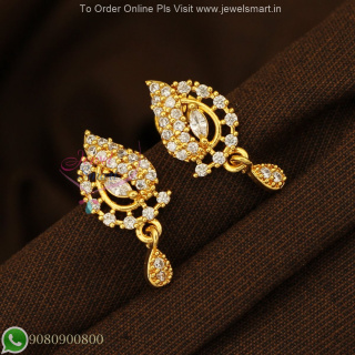 Floral Design Small Ear Studs Screwback – Long Lasting Colour ER27270