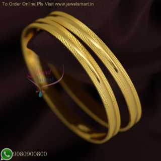 Trendy Gold Plated Bangles for Daily Wear | Lightweight & Delicate Real Gold Look B26769