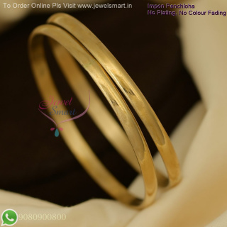 Smooth Impon Panchaloha Bangles – No Plating, Daily Wear, Long-Lasting Color B27125