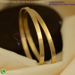 Impon Panchaloha Bangles – No Plating, Daily Wear, Long-Lasting Color Plain Flat B27122