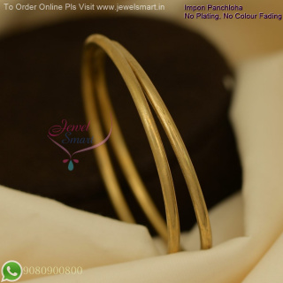Round Smooth Impon Panchaloha Bangles – No Plating, Daily Wear, Long-Lasting Color B27123