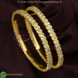 Impon Panchaloha Thick Metal Gold Plated Bangles – Traditional Closed Bangle Design B27196