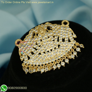 Gajalakshmi Design Impon Pendant Handmade Getti Metal Gold Plated P26459