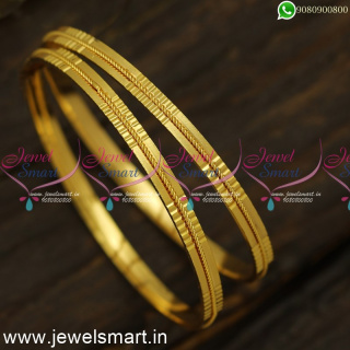 Jelebi Line Light Weight Gold Bangles Design Guaranteed From Catalogue  B24555