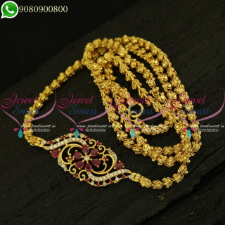 Dasavatharam Mugappu Chain Gold Plated AD Stones Studded Jewellery Online C20931