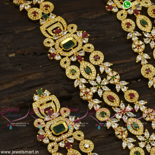 Spectacular Layered Long Necklace Gold Designs Latest Bridal Jewellery NL23352
