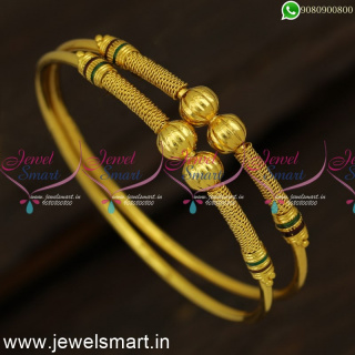 Kangan Model Beads Kappu Simple One Gram Gold Bangles Shop Online B24330