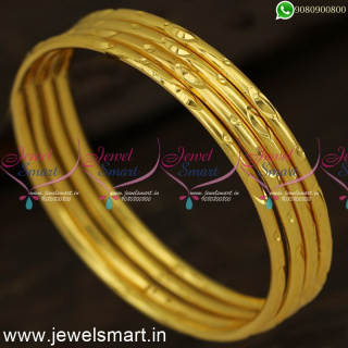 Kappu Design One Gram Gold Plated Bangles Mild Self Cutting Kangan Collections B24333
