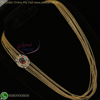 Latest Chandra Haram Multi-Layered Chain Necklace Designs – Antique Finish NL26981