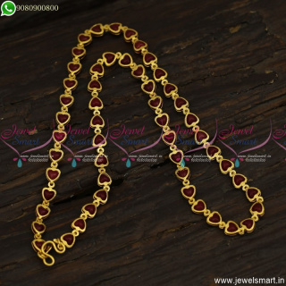 Latest Pearl Chain 18 Inches Gold Plated Imitation Jewellery For Daily Wear C23592