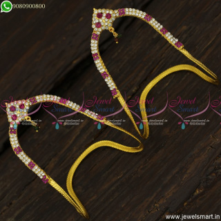 Latest Traditional Vanki Designs Small Simple Colour Stones Low Price Online V23403