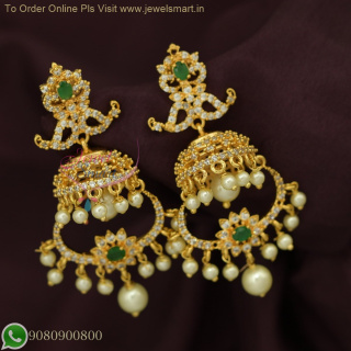 Layered Chandbali Gold Jhumka Earrings - New Fashion Trends, Buy Online J19171N