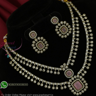 Layered Necklace Set with CZ Stone Centerpiece – Color Options Available NL27342