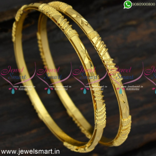 Light Weight Elegant Gold Covering Bangles For Daily Wear New Catalogue B24866