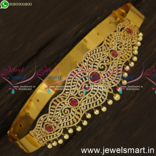 Light Weight Gold Plated Vaddnam Belt Designs CZ Bridal Jewellery Online H24584