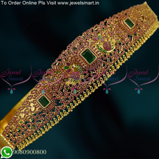 Light Weight Hip chain for Wedding Latest Gold Polished Vaddanam Designs H25409