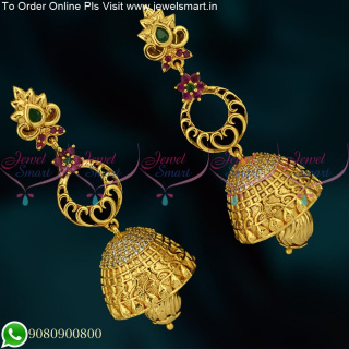 Long Jhumka Earrings Contemporary Jimikki Kammal Fashionable Jewellery J25406