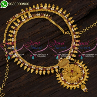 Long Necklace Wedding Jewellery Haram Collections South Indian Designs NL21185