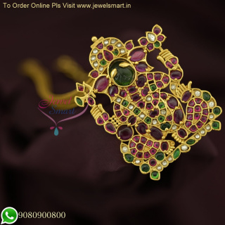 Magnificent Lord Ganesha Necklace with Kemp Stones – Traditional Real Look Pendant Chain NL26680