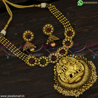 Divine Necklace Set Lord Krishna Pendant Temple Jewellery Antique Collections