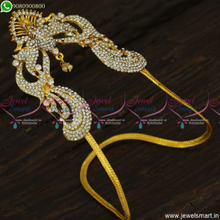 Low Price White Stones Arm Vanki Ideas For Wedding South Indian Jewellery V23461