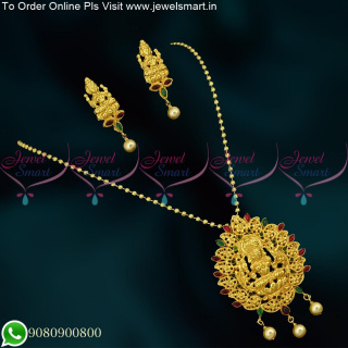 Temple Jewellery Chain Pendant Set Laxmi God Design Online CS20306