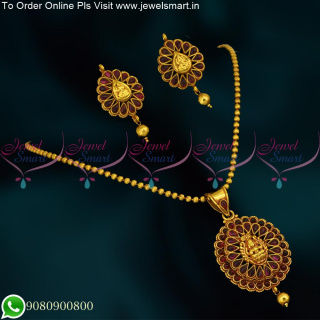 Popular Temple Jewellery Models Dollar Chain for Ladies Kemp Stones