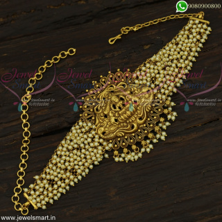 Magnificent Temple Jewellery Beaded Vanki Traditional Bajuband Belt Type Bridal Designs