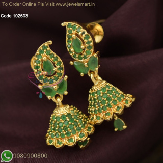 Mango Design AD Jhumka Earrings with Screw Lock | Multiple Color Options J26881
