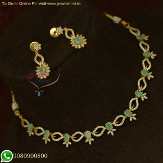 Monalisa Color Stones CZ Necklace Set - Affordable and Delicate Jewelry NL25879