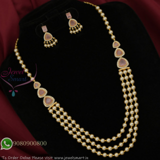 Elegant Multi-Color Monalisa Stone Shell Pearl Necklace Set – Trending Designer Jewelry