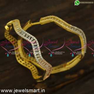 Neli Or Loop Pattern Big CZ Fashion Earrings Bali Style Imitation Gold Jewellery ER24491