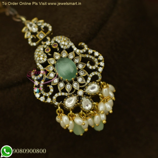 New Victorian Collection Oxidized Bridal Maang Tikka - Exquisite Bridal Jewelry T26037