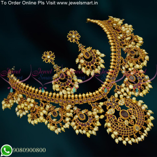 Guttapusalu Pearl Jewellery Fresh Water Quality Semi Precious AD Stones NL20305