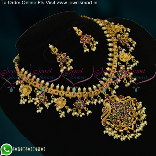 Guttapusalu Pearl Necklace Gold Plated Antique Jewellery Designs Online NL20880