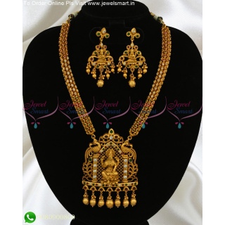 Temple Jewellery Traditional Bridal Necklace Matte Finish Stone Chain