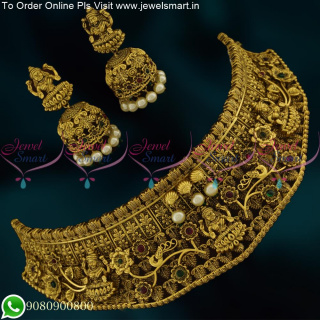 Temple Choker Necklace For Wedding Antique Gold Design Collections