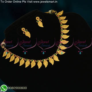 Stone Necklace Set Simple Sangu Model Fashion Jewellery Matte Look NL22240