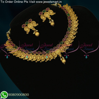 Mango Malai and Laxmi Coin Necklace New Temple Jewellery Designs Online NL22405