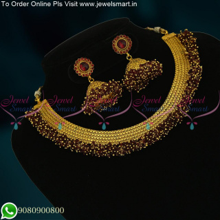 Fabulous Colour Beads Fashion Jewellery Jhumka Set Famous During Indian Festivals NL22849