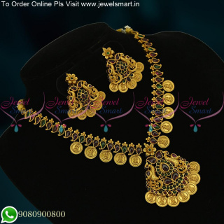 Fascinating Gold Catalogue Inspired Mango Kasumala Antique Temple Jewellery NL24958