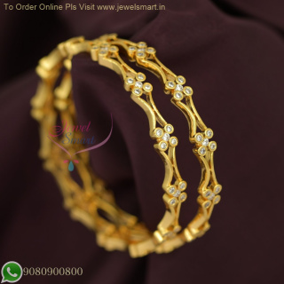 5 Stone C String Design One Gram Gold Bangles Sparkling Stones Daily Wear B26725-2.10 or 67MM