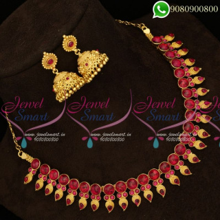 Original Kemp Jewellery Mango Design Necklace Set Jhumkas Online NL19035A