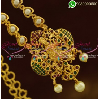 Pearl Chain Temple Pendant Gold Plated South Indian Jewellery Online CS20877