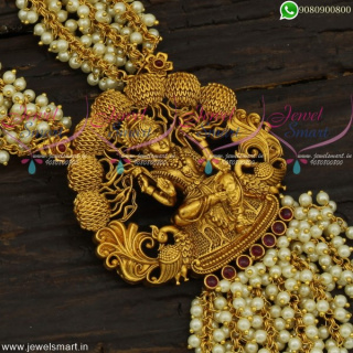 Pearl Imitation Jewellery Temple Collections Beautiful Long Necklace For Wedding NL21778