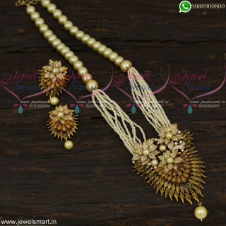 NL14122 Shell Pearls Designer AD Pendant Beaded Fashion Jewellery Latest Imitation Designs Online