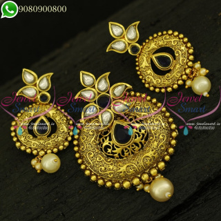 Pendant Set Antique Jewellery Designs Kundan Gold Plated Traditional Jewellery Online PS21035