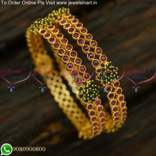 Real Look Red and Green Kemp Bangles One Gram Gold Jewellery B25224